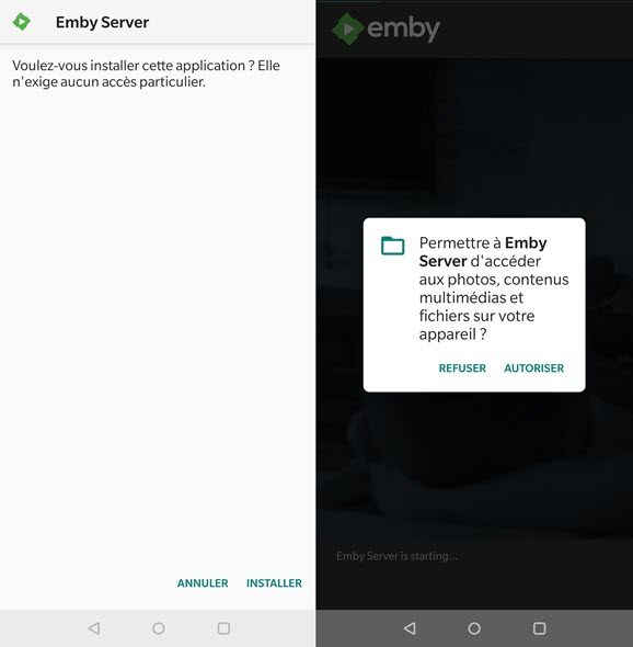 Installer Emby server